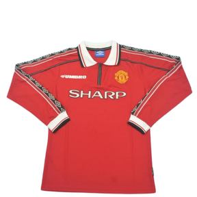 Camisa Manchester United Manga Longa 98/99 - Versão Retrô "Beckham" Nº 7