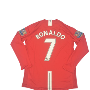 Camisa Manchester United Manga Longa 07/08 - Versão Retrô "Cristiano Ronaldo" Nº 7