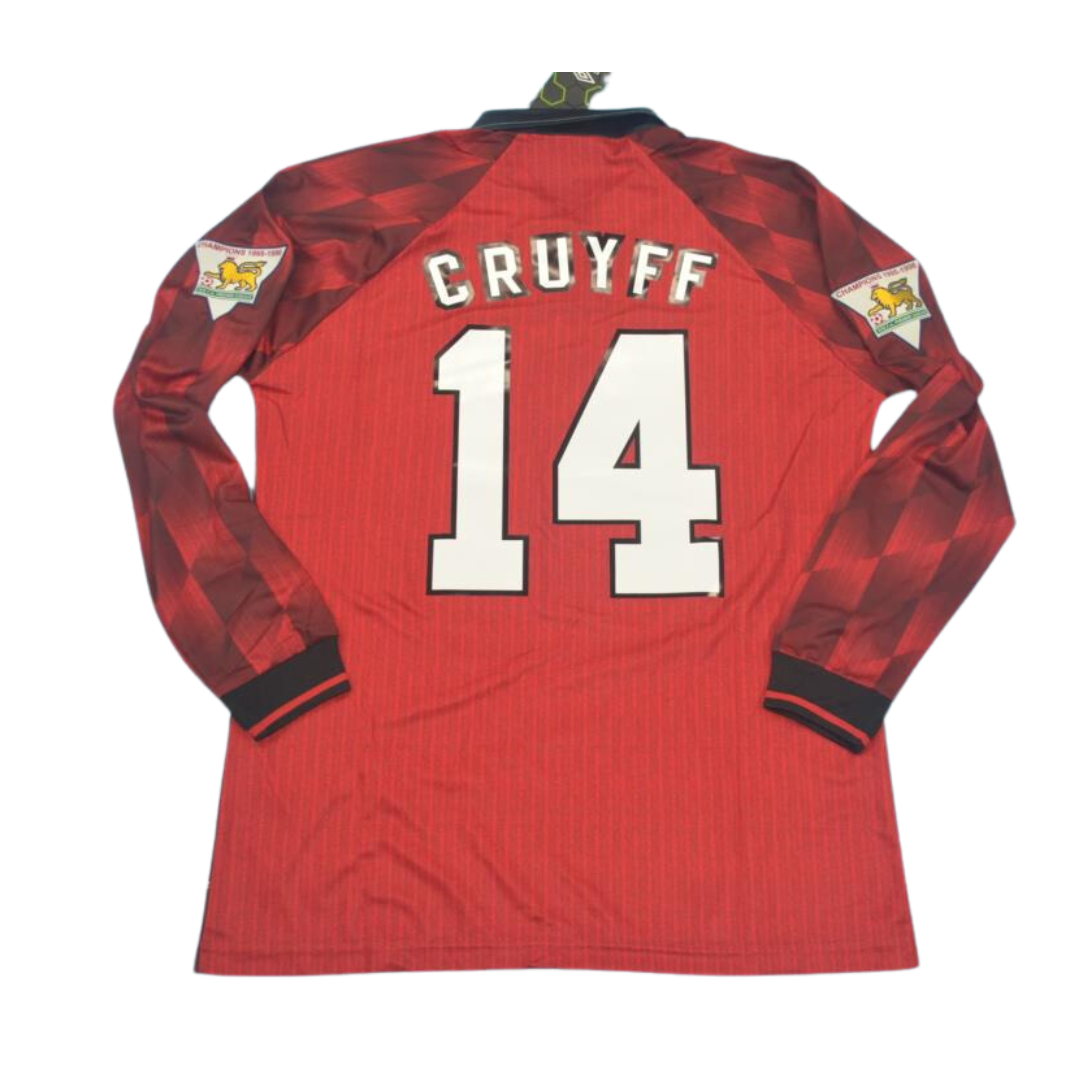 Camisa Manchester United Manga Longa 96/97 - Versão Retrô "Cruyff" Nº 14