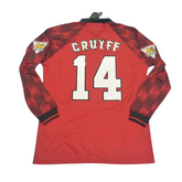 Camisa Manchester United Manga Longa 96/97 - Versão Retrô "Cruyff" Nº 14