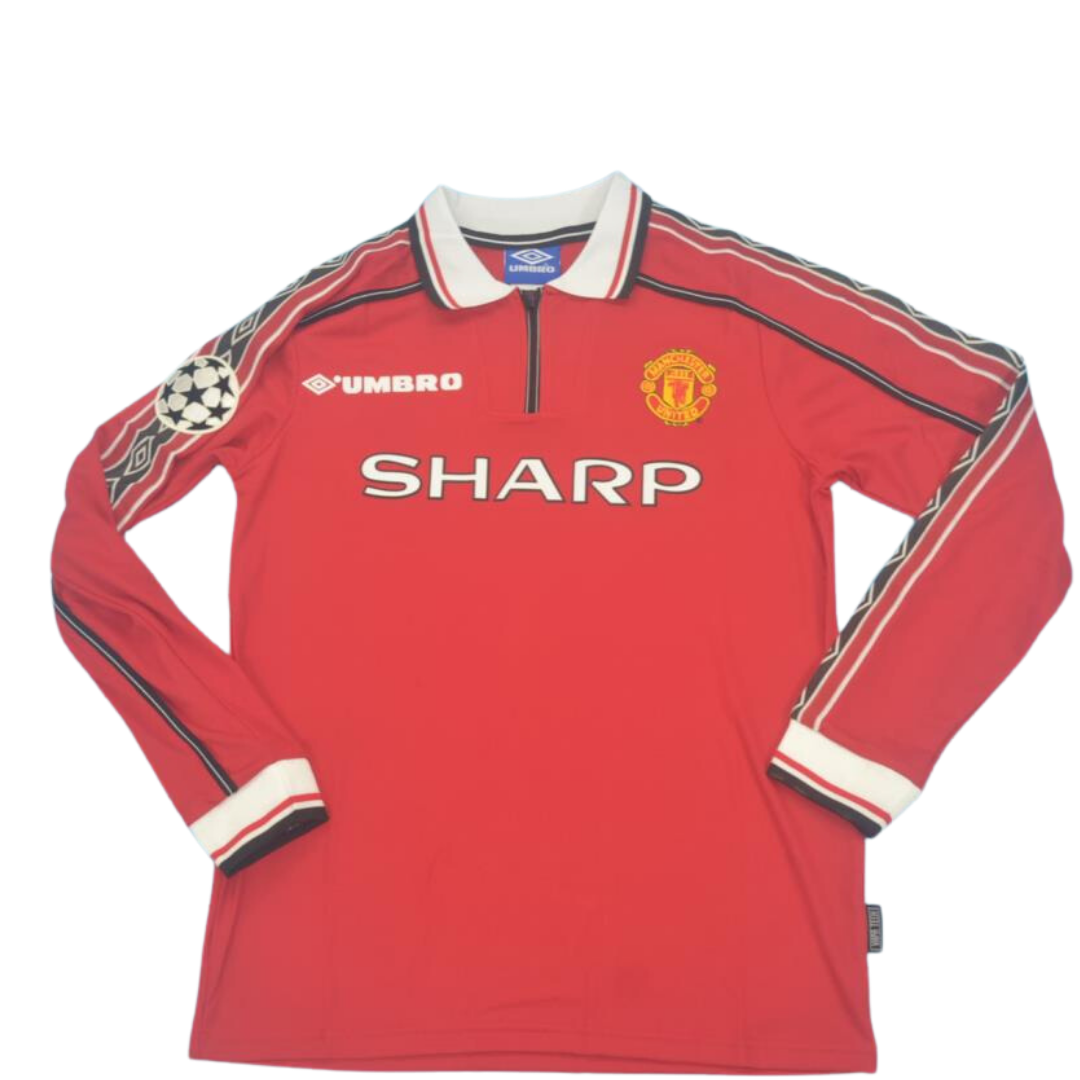 Camisa Manchester United Manga Longa 98/99 - Versão Retrô "Beckham" Nº 7