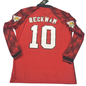 Camisa Manchester United Manga Longa 96/97 - Versão Retrô "Beckham" Nº 10
