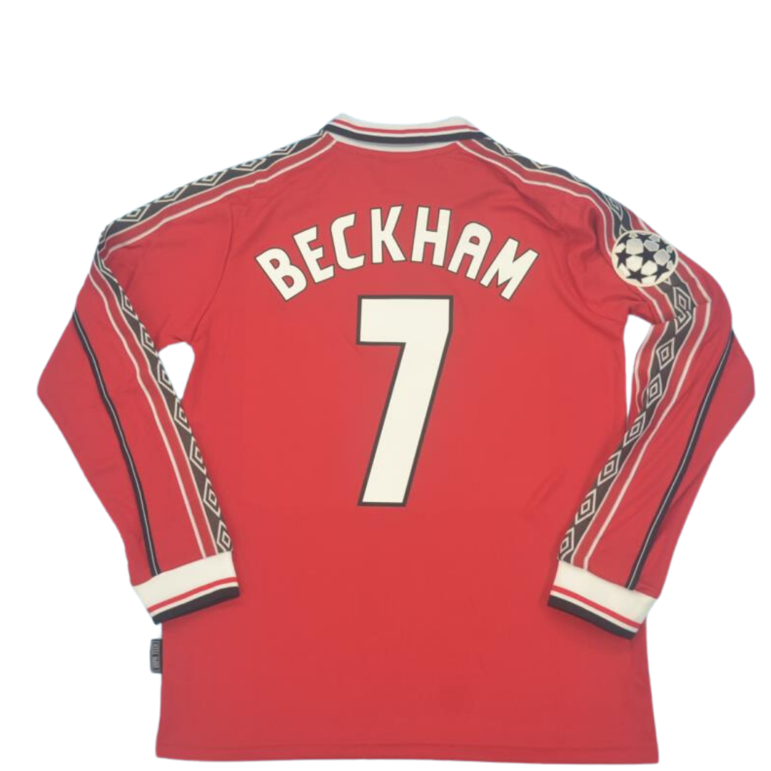 Camisa Manchester United Manga Longa 98/99 - Versão Retrô "Beckham" Nº 7
