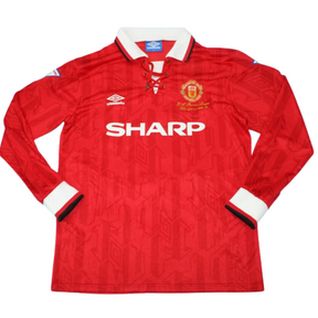 Camisa Manchester United Manga Longa 92/94 - Versão Retrô "Beckham" Nº 28