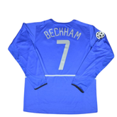 Camisa Manchester United Manga Longa 02/03 - Versão Retrô "Beckham" Nº 7