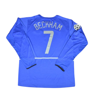 Camisa Manchester United Manga Longa 02/03 - Versão Retrô "Beckham" Nº 7