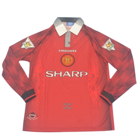 Camisa Manchester United Manga Longa 96/97 - Versão Retrô "Beckham" Nº 10
