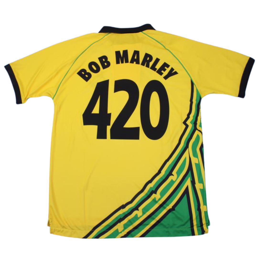 Camisa Jamaica 1998 Home - Versão Retrô "Bob Marley" N°420