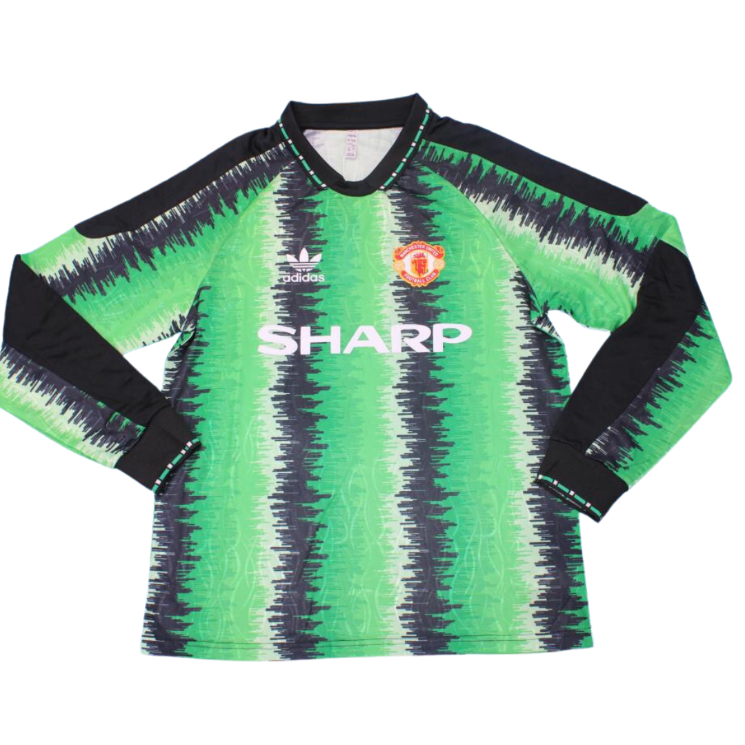 Camisa Manchester United Manga Longa 90/92 - Versão Retrô "Schmeichel" Nº 1
