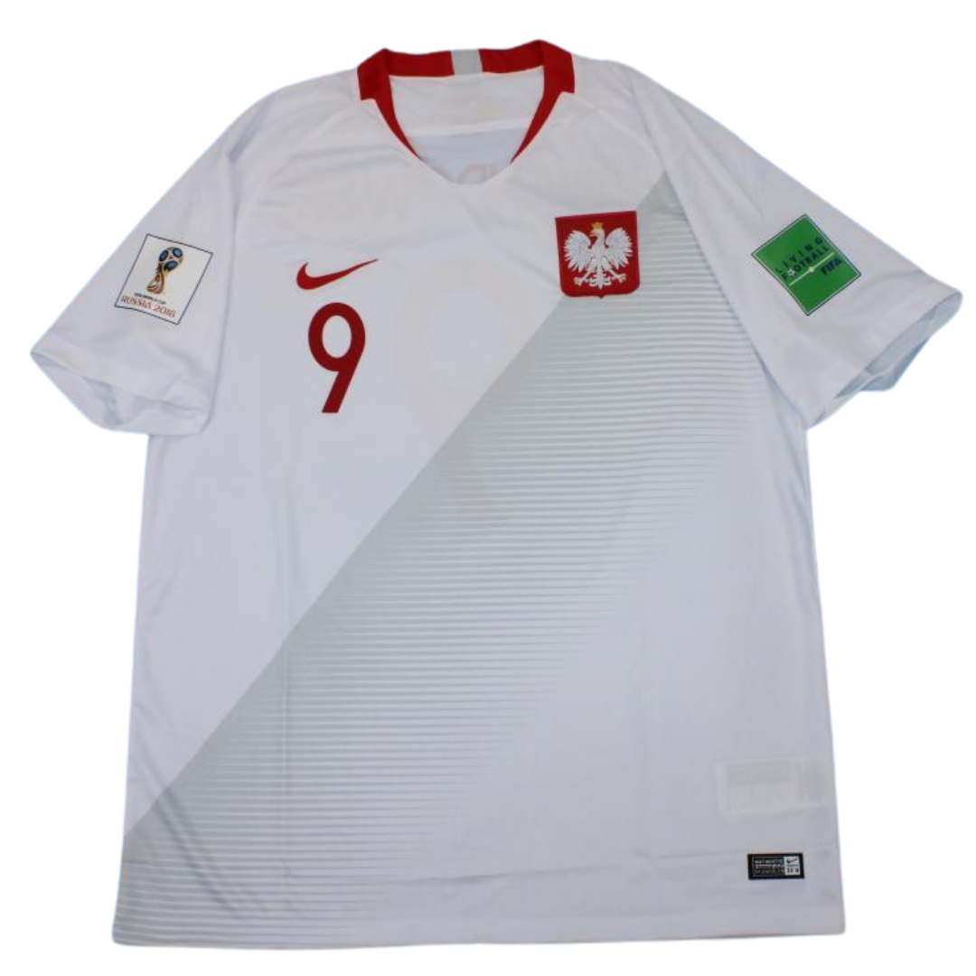 Camisa Polônia 2018 Home Copa do Mundo - Versão Retrô "Lewandowski" N°9