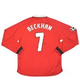 Camisa Manchester United Manga Longa 1999 - Versão Retrô "Beckham" Nº 7