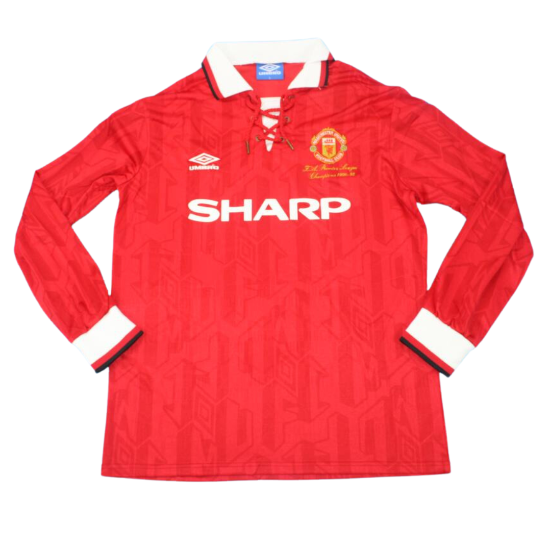 Camisa Manchester United Manga Longa 92/94 - Versão Retrô "Beckham" Nº 28