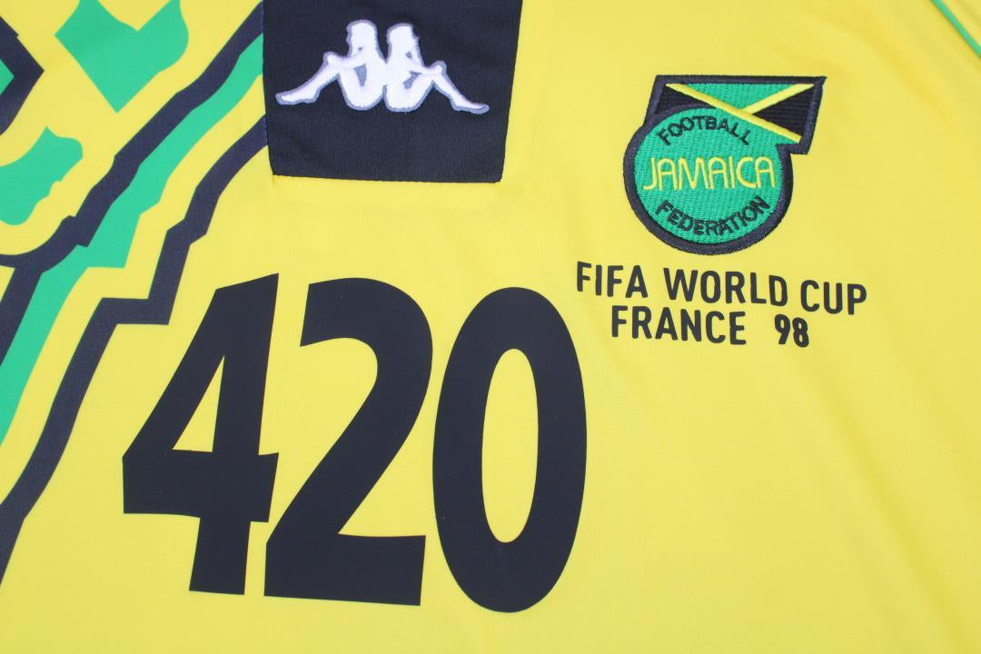 Camisa Jamaica 1998 Home - Versão Retrô "Bob Marley" N°420
